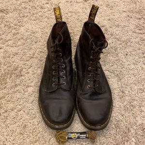 Dr Martens Air Wair Original Boots Brown Mens 12 with new DM Laces